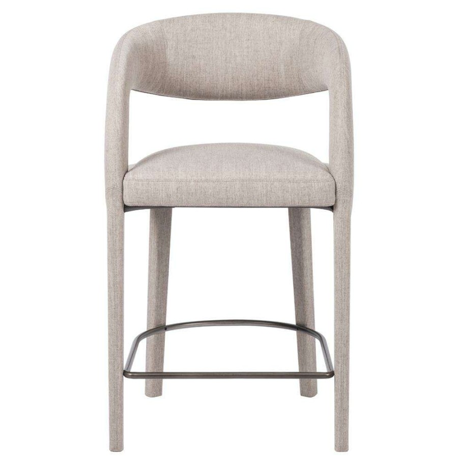 Furniture * | Alexander Mid Century Modern Light Grey Performance Iron Frame Counter Stool Discounts