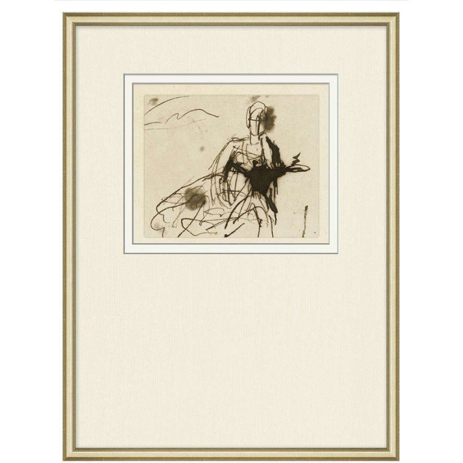 Art * | Malinda French Country Brown People Gold Frame Illustration Ix Fire Sale