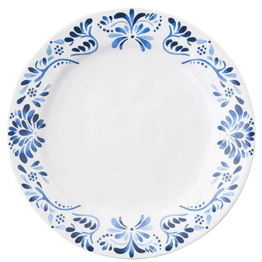 Dining & Bar * | Juliska Iberian Journey Indigo Coastal White Ceramic Dinner Plate New Arrivals