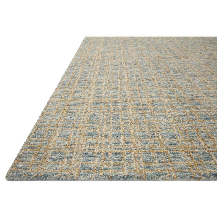 Rugs * | Loloi Polly Mid Century Modern Blue Wool Geometric Patterned Rug 3'6 X5'6 Shop New