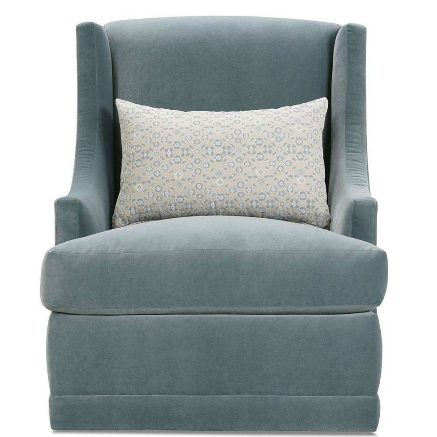 Furniture * | Lottie Modern Classic Gray Upholstered Swivel Arm Chair Top Sell