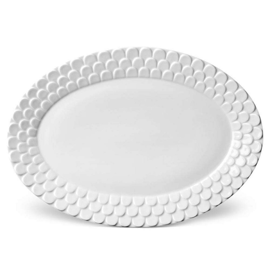 Dining & Bar * | L'Objet Aegean Modern Classic White Porcelain Oval Platter High Quality