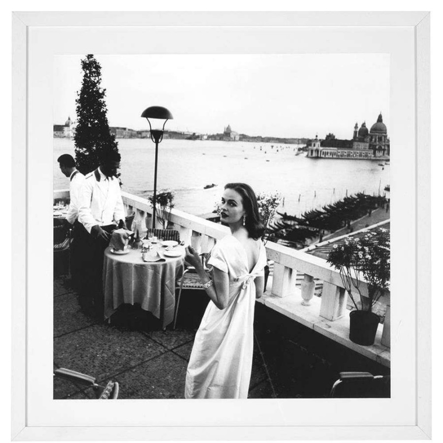 Art * | Eichholtz Vogue 1956 Ii Coastal White-Ivory People Black Frame Photograph Top Sell