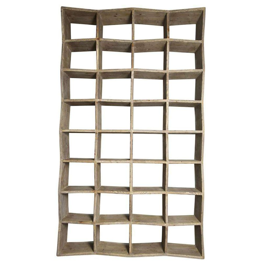 Furniture * | Noir Zig-Zag French Country Light Brown Wood Bookcase New Arrivals