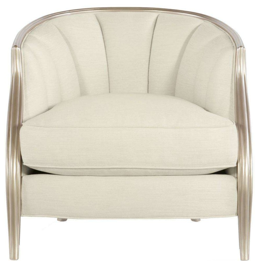 Furniture * | Caracole Adela Cream Upholstered Boucle Blush Taupe Birch Wood Occasional Chair Less Expensive