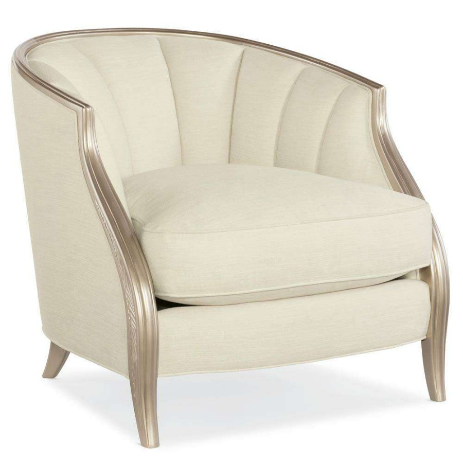 Furniture * | Caracole Adela Cream Upholstered Boucle Blush Taupe Birch Wood Occasional Chair Less Expensive