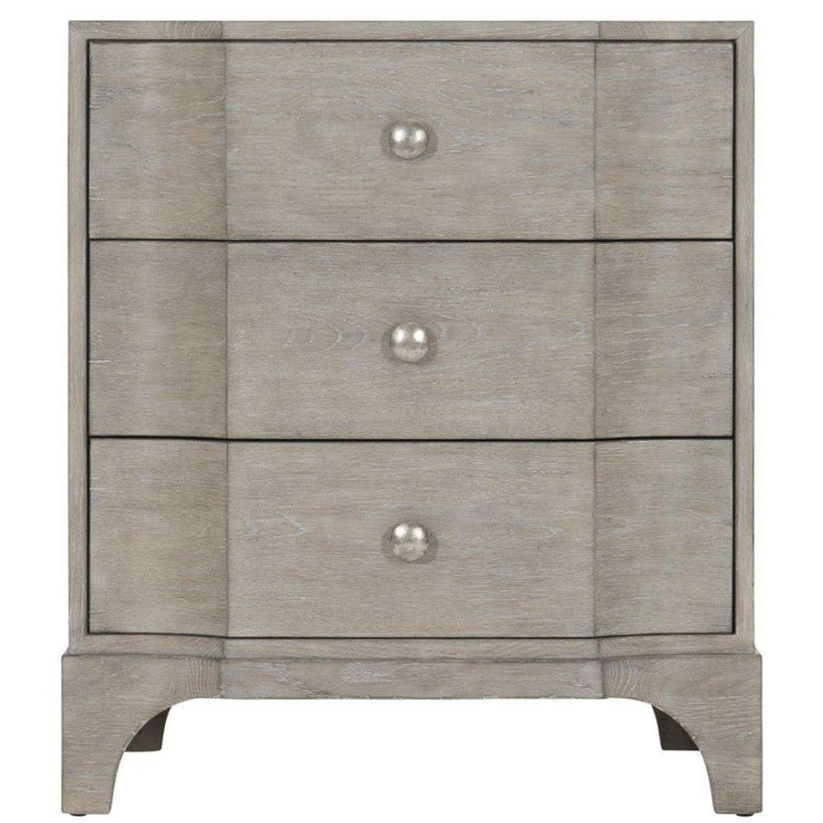 Furniture * | Anita French Country Light Brown Solid Oak Wood 3 Drawer Nightstand Small Best Choice