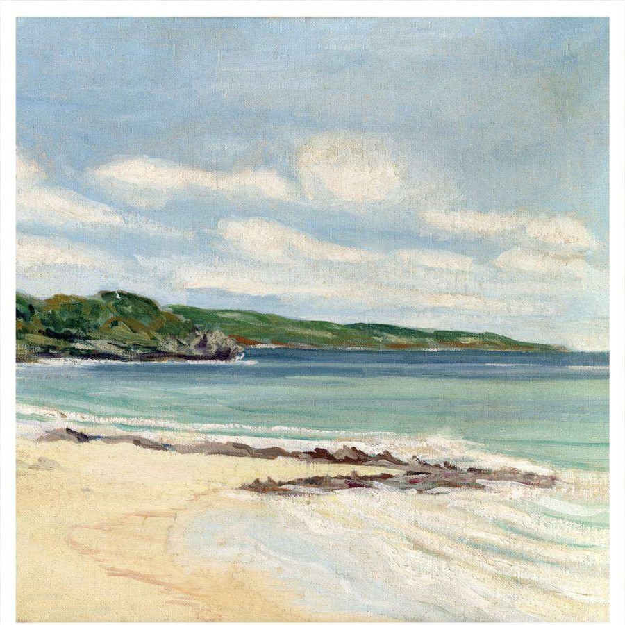 Art * | Isabelle Coastal Beach Blue Seascape Painting 36 36 Free Delivery