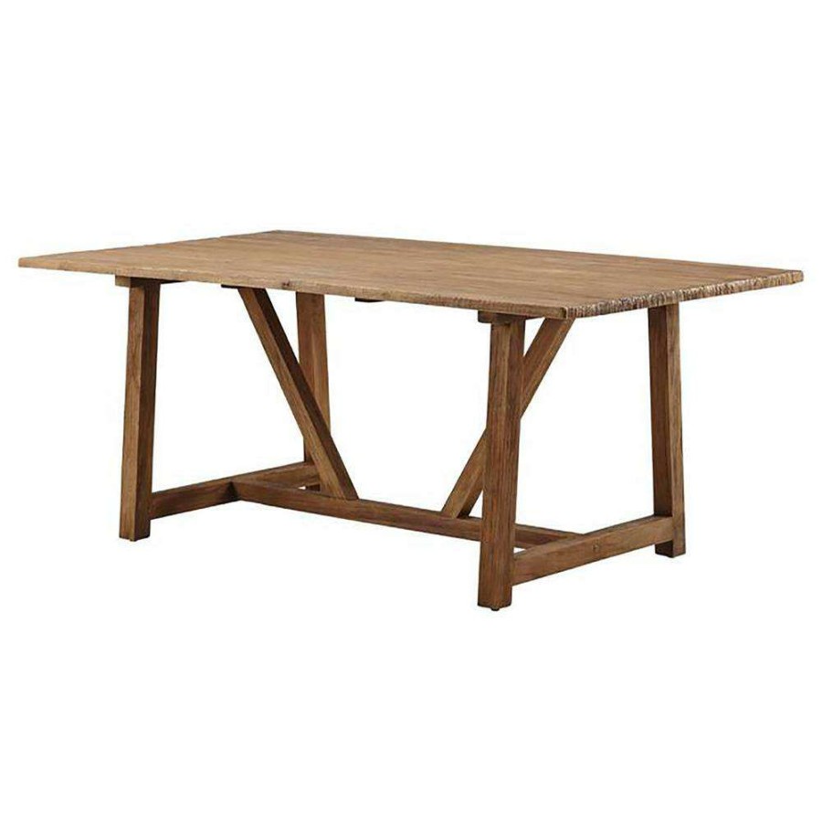 Furniture * | Mckenzie Rustic Lodge Reclaimed Teak Dining Table Small 71 W Quick Delivery