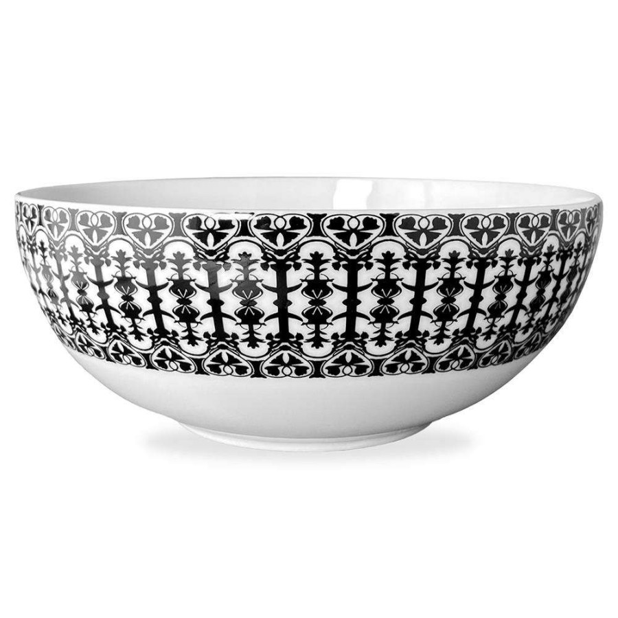 Dining & Bar * | Caskata Casablanca Global Bazaar Black Porcelain Vegetable Serving Bowl High Quality