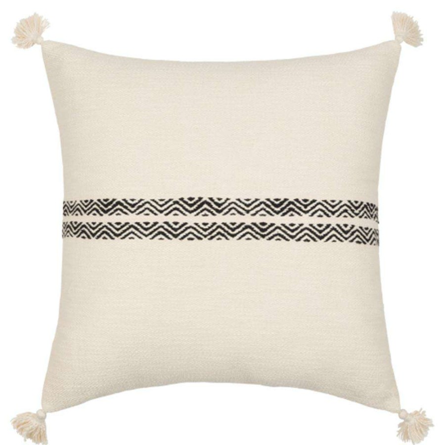 Decor * | Jack Global Bazaar Cream Cotton Tassel Decorative Throw Pillow 20 20 Quick Delivery