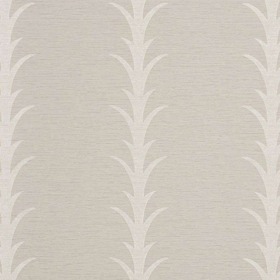 Decor * | Schumacher Acanthus Stripe Vinyl Coastal Limestone Grasscloth Industrial Wallpaper Discount