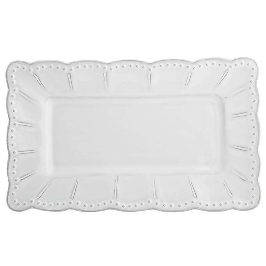 Dining & Bar * | Arte Italica Bella Bianca French White Stoneware Rectangular Platter Reliable Quality