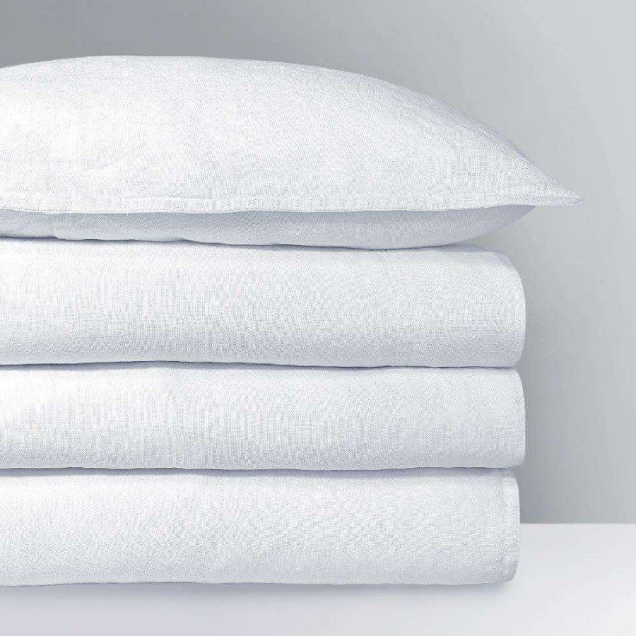 Bedding & Bath * | Yves Delorme Originel Blanc Modern Classic White Linen Sham Boudoir New In