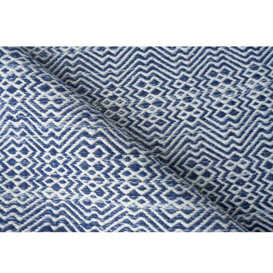 Rugs * | Exquisite Rugs Echo Modern Classic Blue Diamond Patterned Outdoor Rug 10'X14 Discount