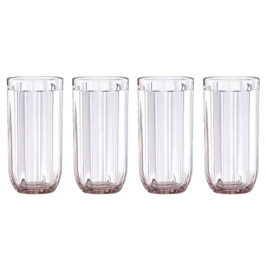 Dining & Bar * | Lenox Kate Spade New York Park Circle Pink Crystal Highball Glass Set Of 4 Cheap