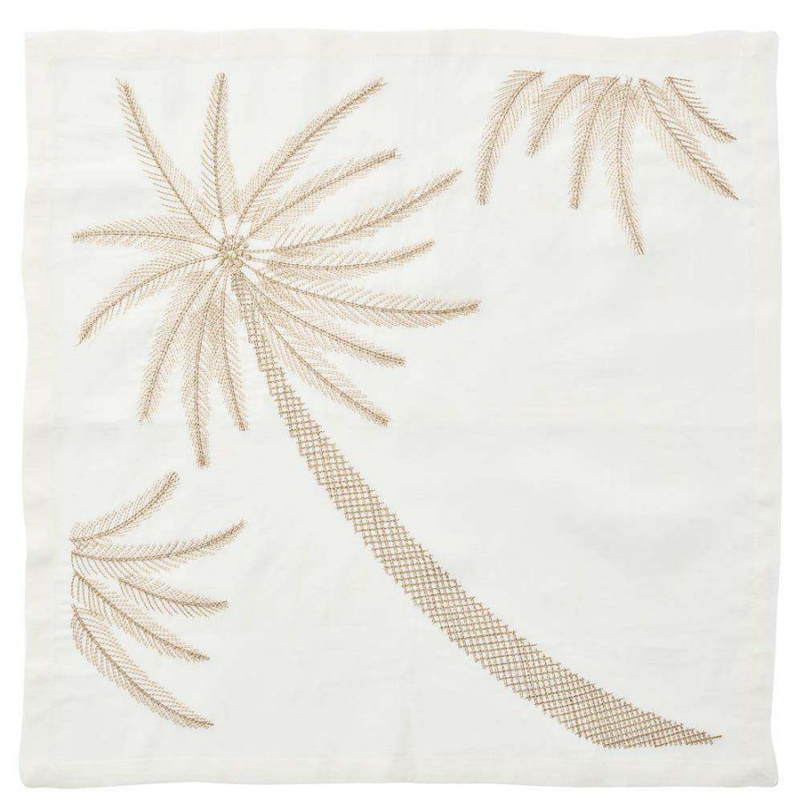 Dining & Bar * | Kim Seybert Palm Coast Natural Linen Napkin Set Of 4 Top Sell