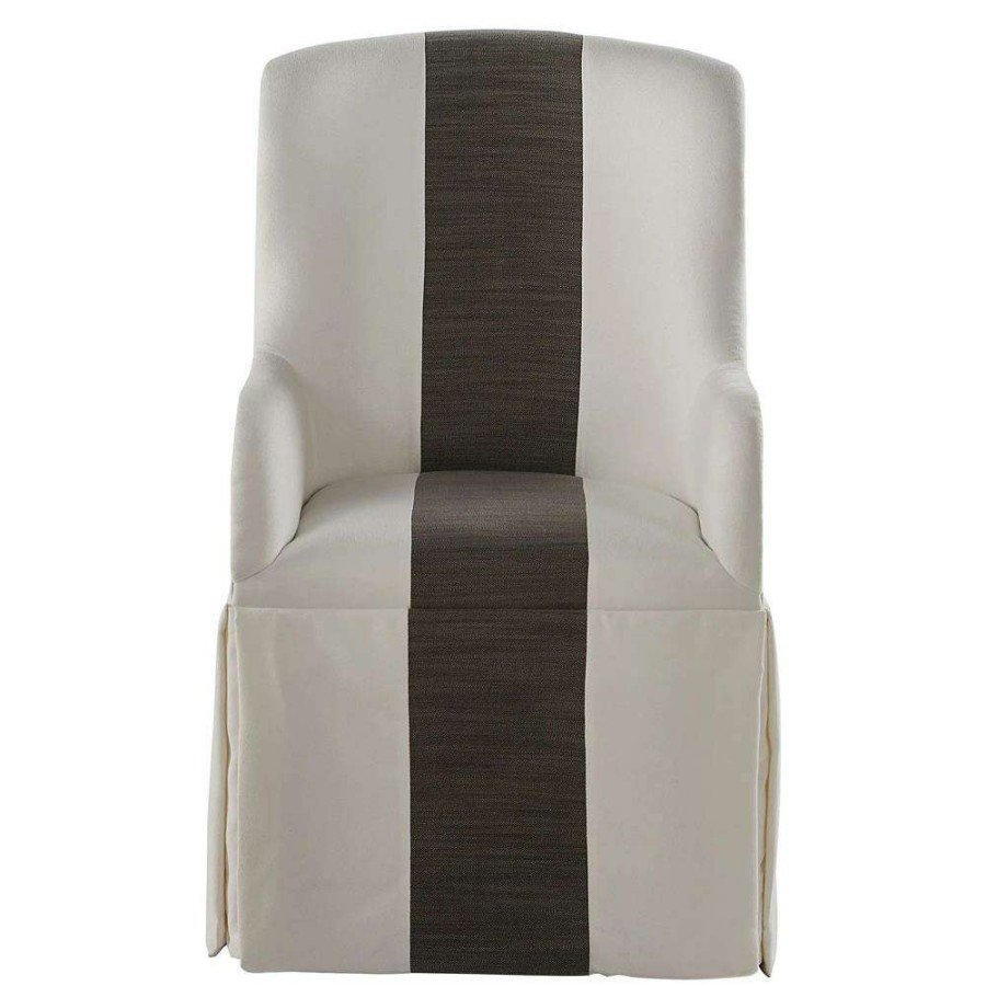 Furniture * | Jacque Modern Clasic White Performance Caster Slipcovered Solid Back Arm Chair Best Quality