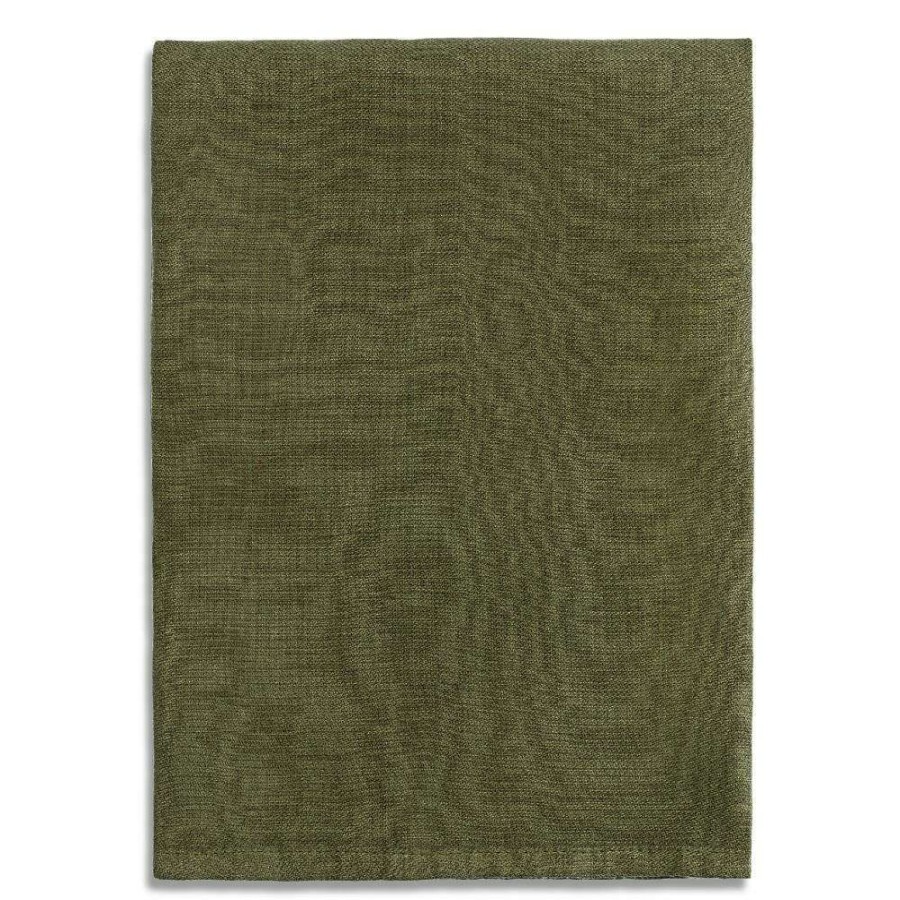 Dining & Bar * | L'Objet Sateen Modern Classic Green Linen Napkins Set Of 4 High Quality