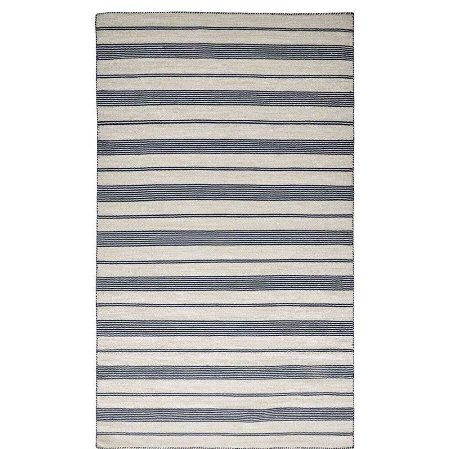 Rugs * | Claude Modern Classic Blue Striped Outdoor Rug 4'X6 Official