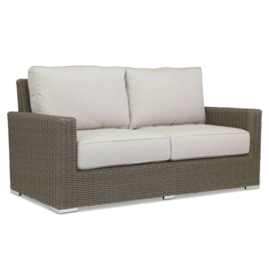 Outdoor * | Sunset West Coronado Coastal Beige Cushion Brown Wicker Outdoor 2 Seater Sofa Excellent Quality