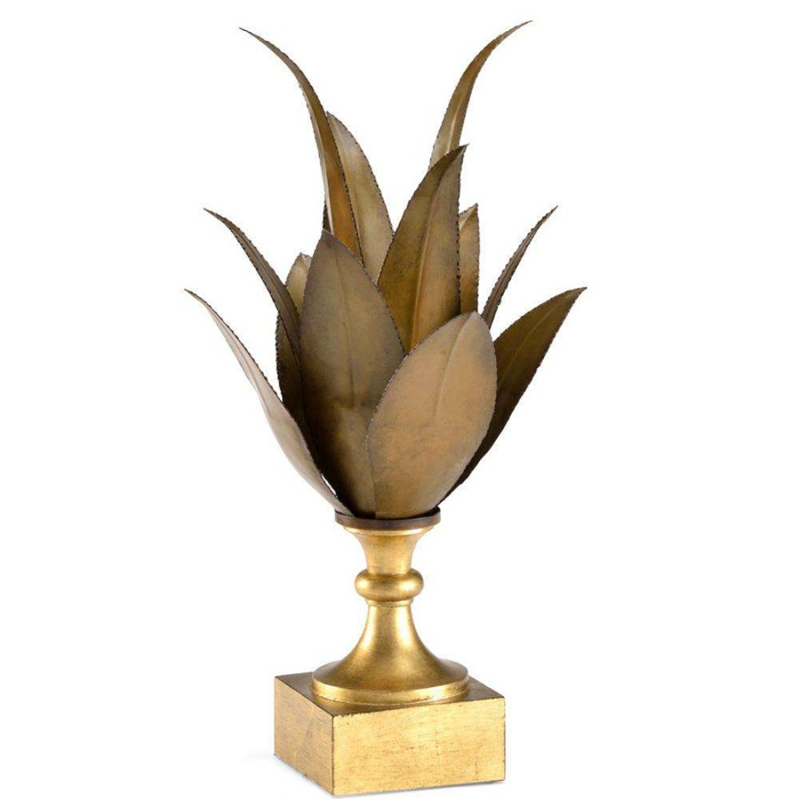 Decor * | Chelsea House Hollywood Regency Antique Gold Leaf Iron Yucca Plant Sculpture Popular